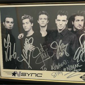 NSYNC Autographed Group Photo- for Kristen